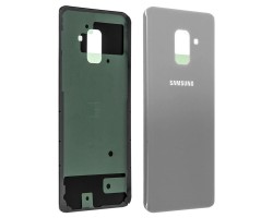 Hátlap Samsung Galaxy A8 (2018) SM-A530F ragasztóval akkufedél (kamera plexi nincs benne) szürke